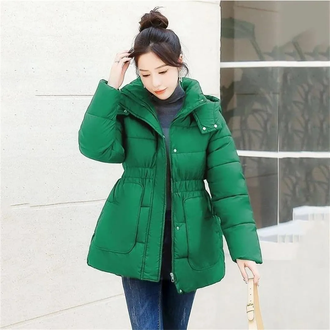 Women's Loose Down Cotton Coat Winter Jacket Hooded Puffer Parkas Thicken Warm Cotton-Padded Outwear