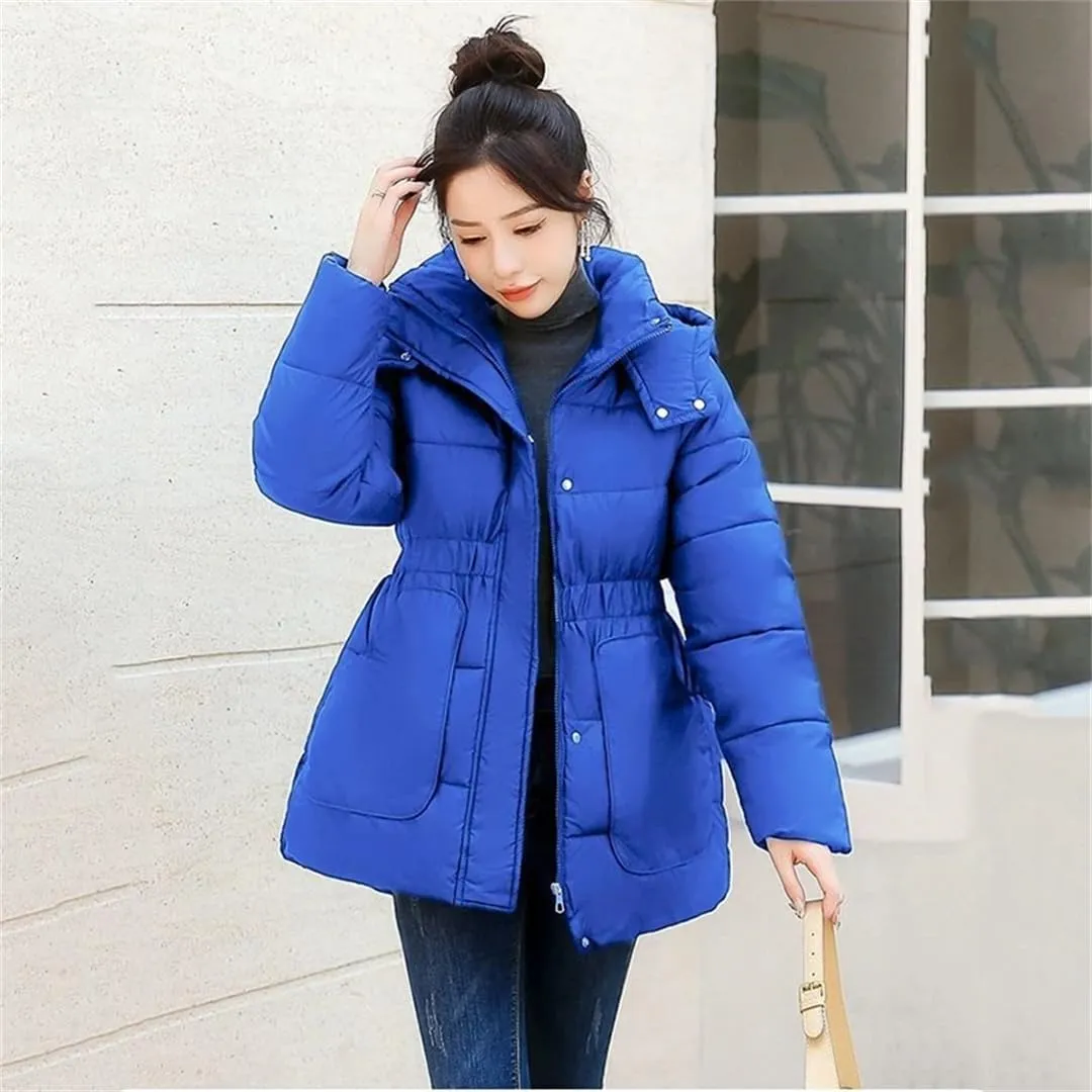 Women's Loose Down Cotton Coat Winter Jacket Hooded Puffer Parkas Thicken Warm Cotton-Padded Outwear