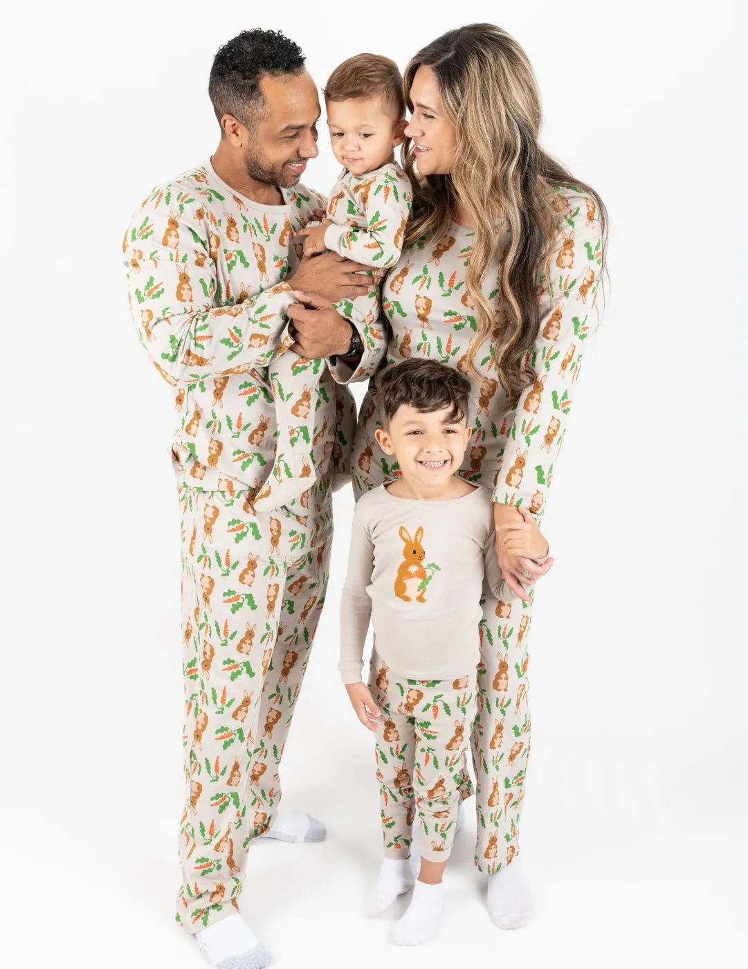 Women's Loose Fit Beige Rabbit Pajamas