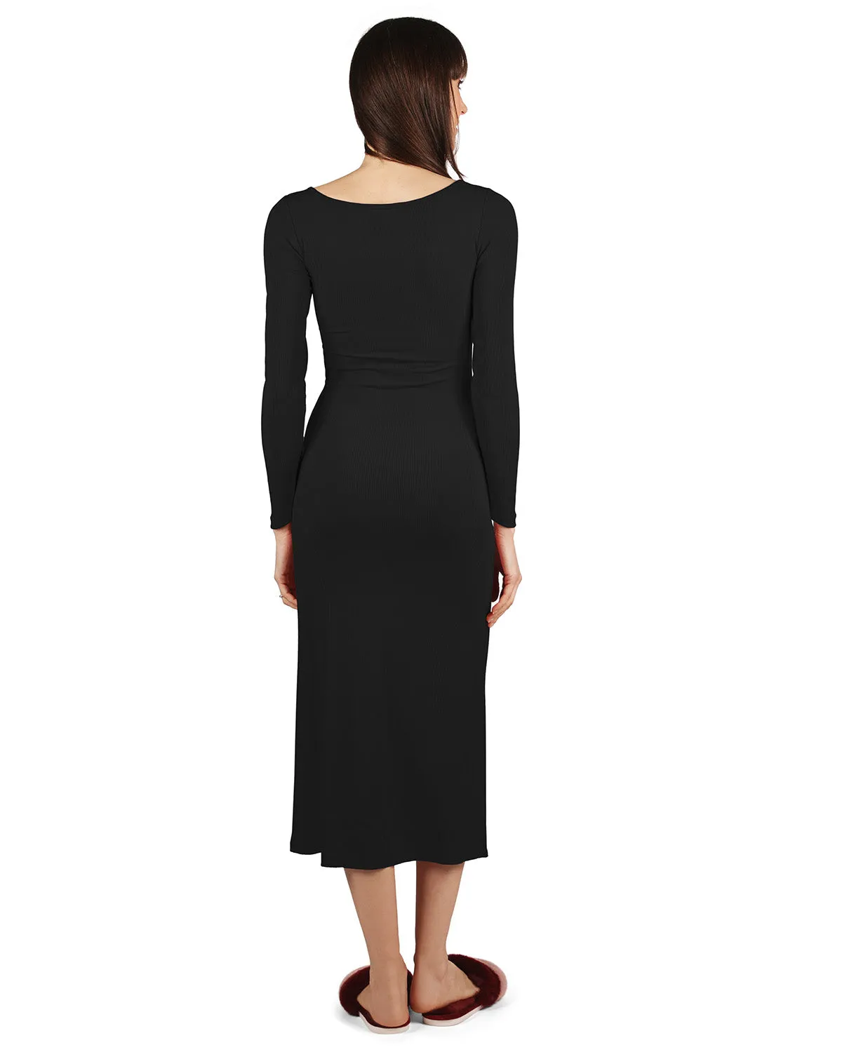 Women's Luxe Ribbed Bamboo Blend Full-Length Nightgown