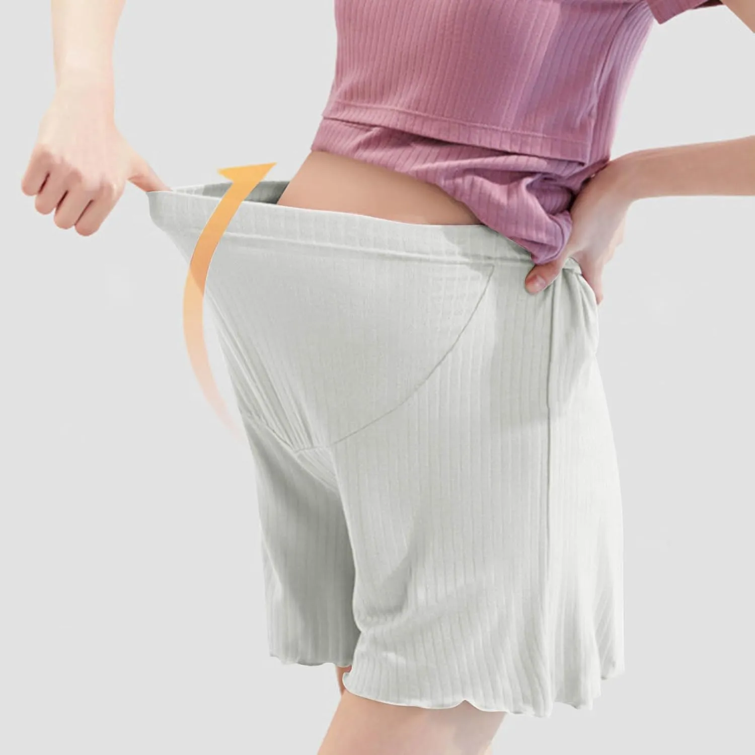 Women's Maternity Shorts Loose Summer Cooling Ice Silk Pants Soft Lightweight Lounge Shorts Elastic Waist Pjs Bottoms