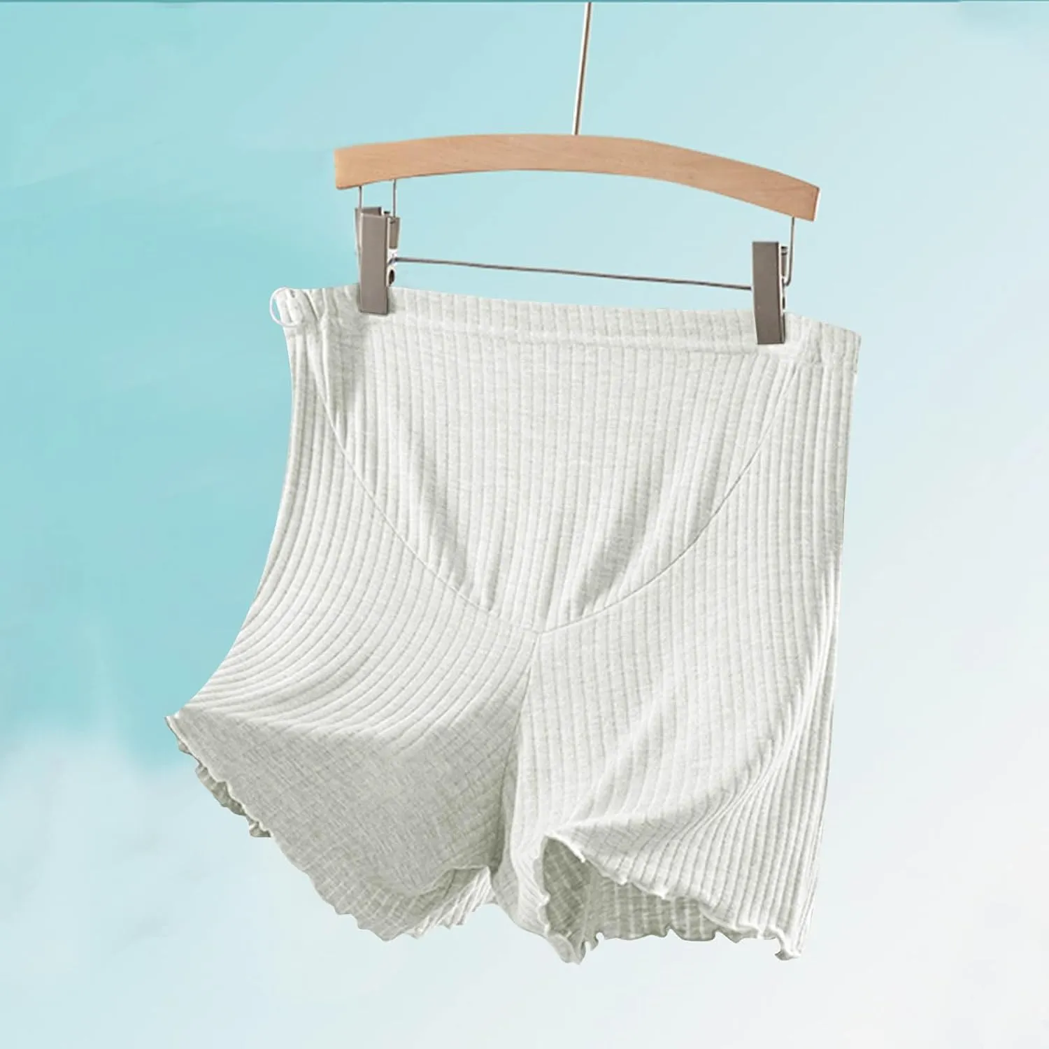 Women's Maternity Shorts Loose Summer Cooling Ice Silk Pants Soft Lightweight Lounge Shorts Elastic Waist Pjs Bottoms