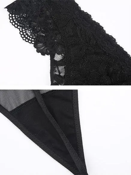 Women's Night Set | Lace Robe & Translucent Panties
