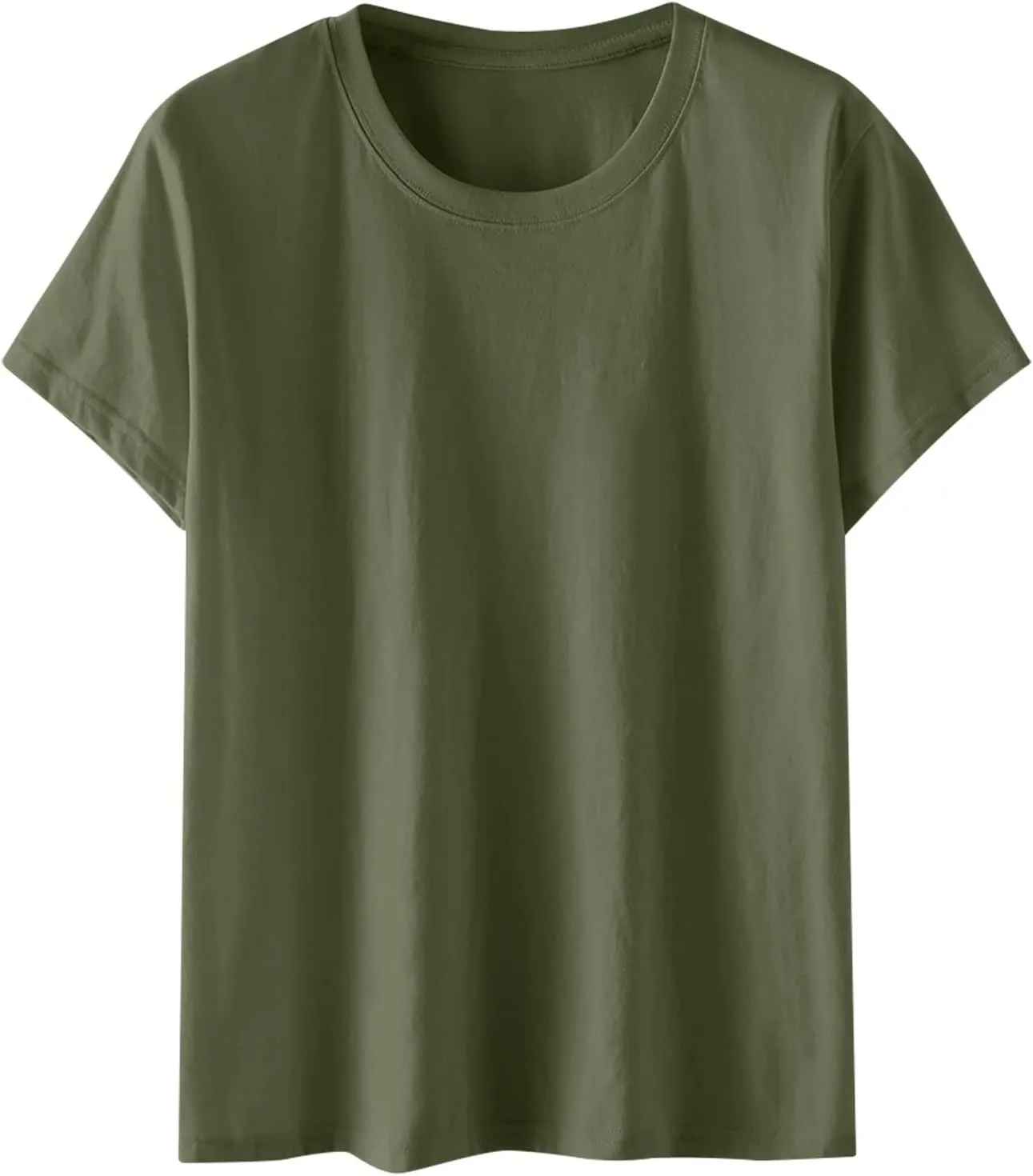 Women's Oversized Cotton Tops Casual Short Sleeve T-Shirts Crew Neck Solid Pullover Loose Fit Tees Summer Fashion 2025