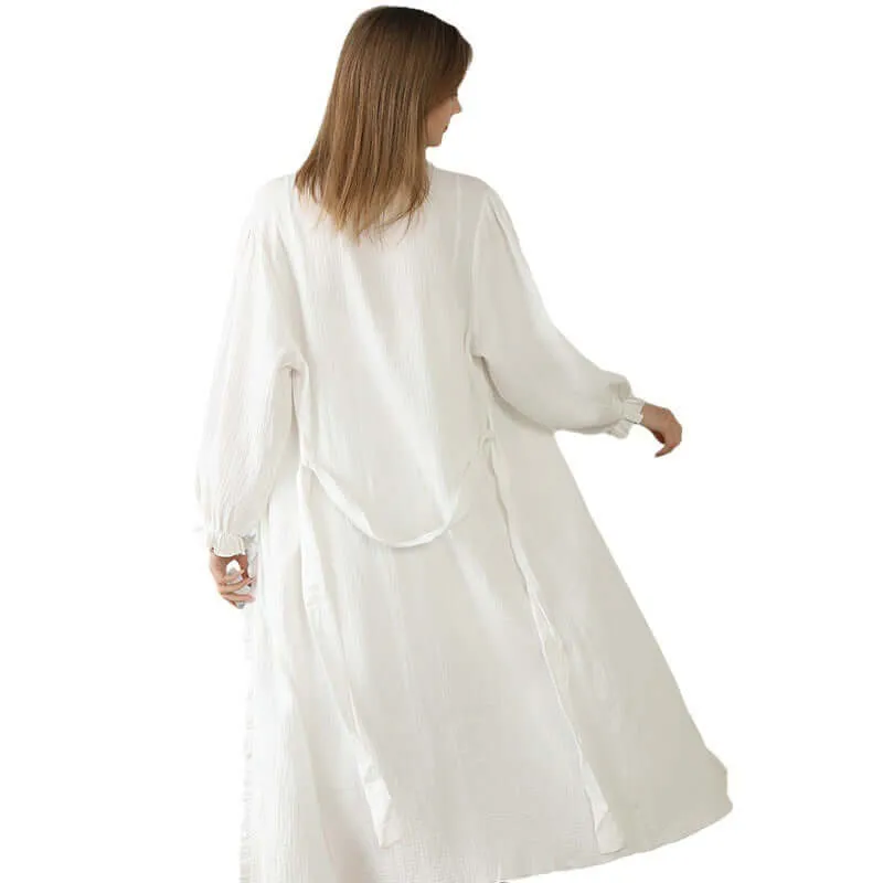 Women's Pajamas Cotton Lace Double-layer Yarn Home Wear female lounge wear