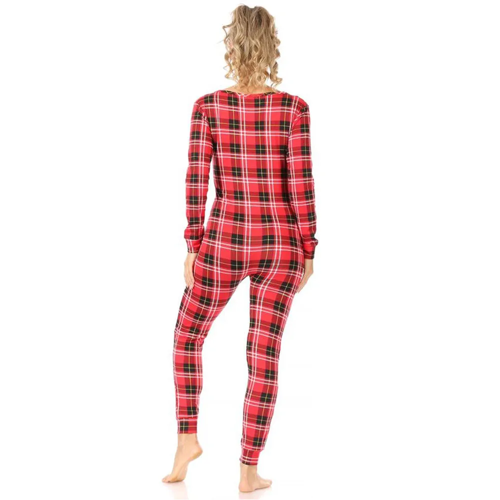 Women's  Pajamas Holiday Christmas Print Jumpsuit Warm Winter Sleepwear