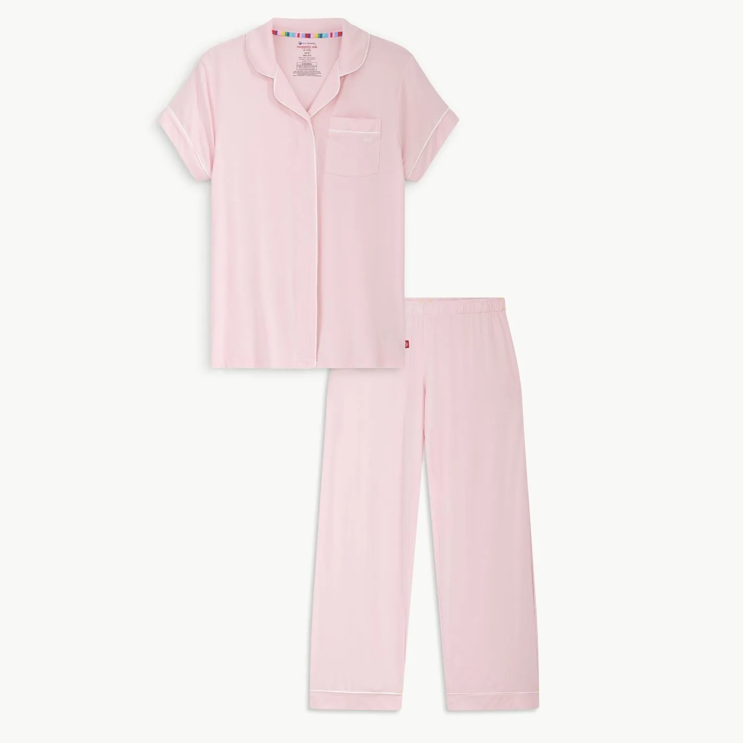 women's pink dogwood modal magnetic classic with a twist short sleeve pajama set