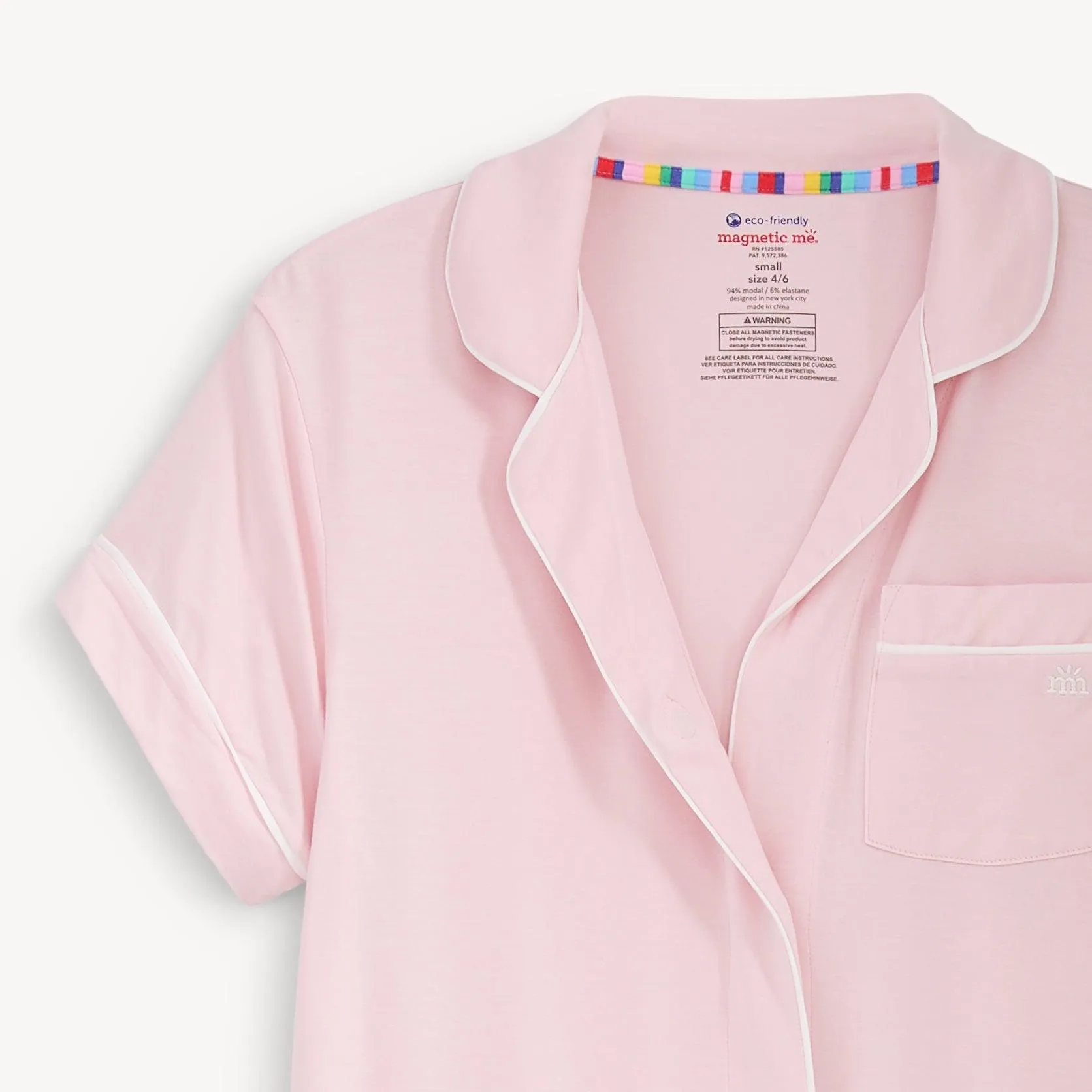 women's pink dogwood modal magnetic classic with a twist short sleeve pajama set