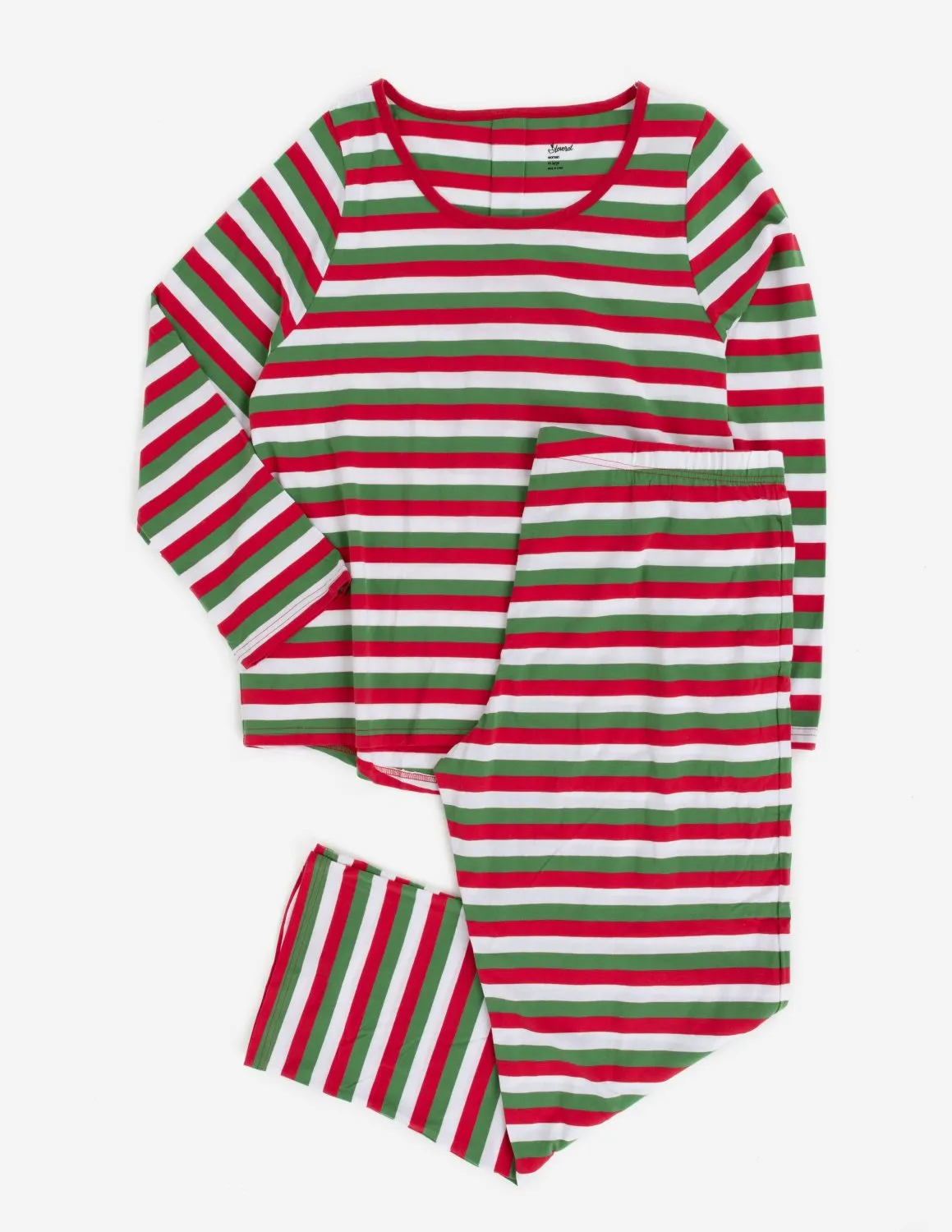 Women's Red White & Green Cotton Pajamas