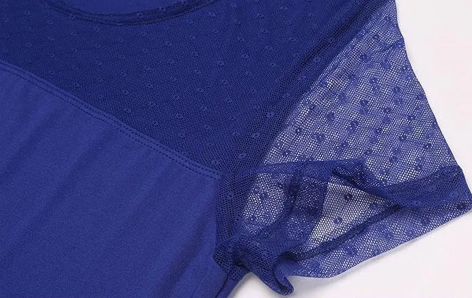 Women's Short-Sleeve Patchwork Loose Nightgown
