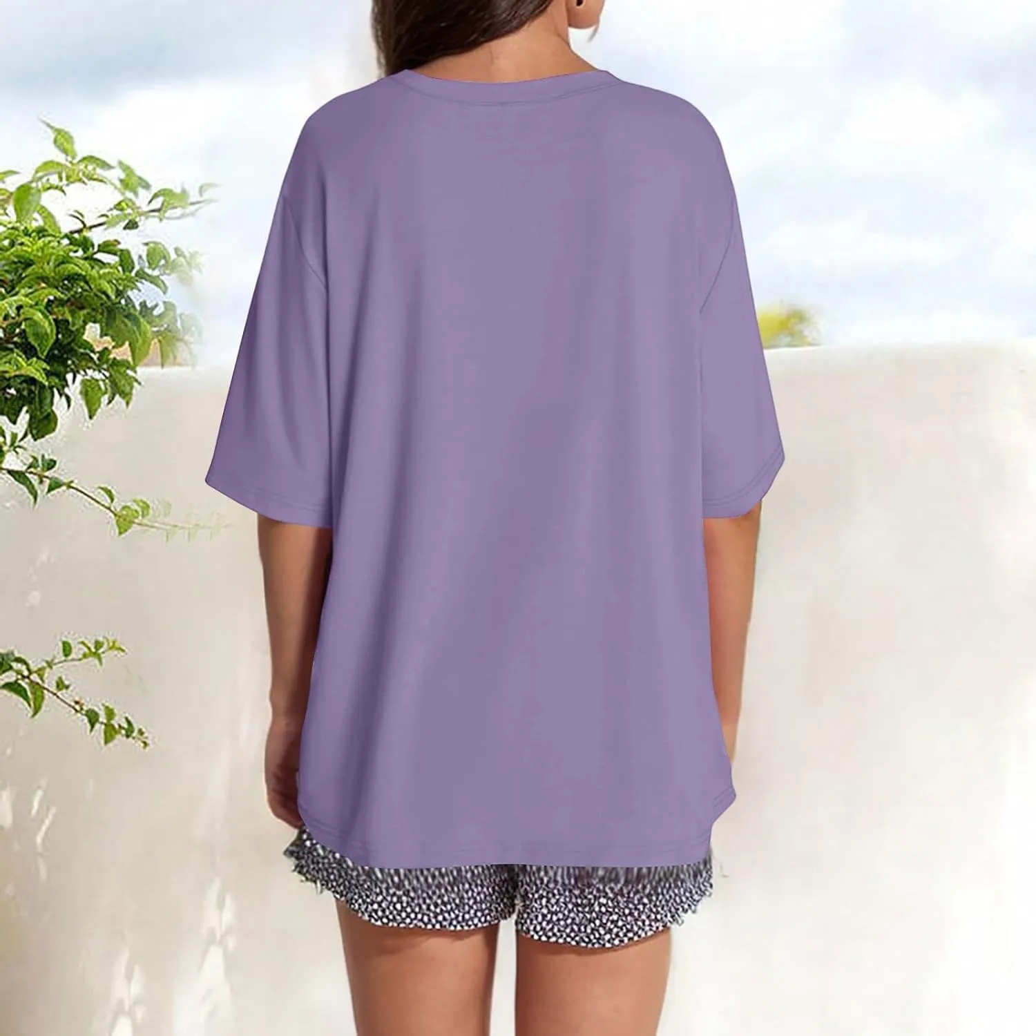 Womens Short Sleeve T-Shirts Dressy Crewneck Casual Basic Cute Summer Tops 2025 Oversize Loose Fit Fashion Clothes
