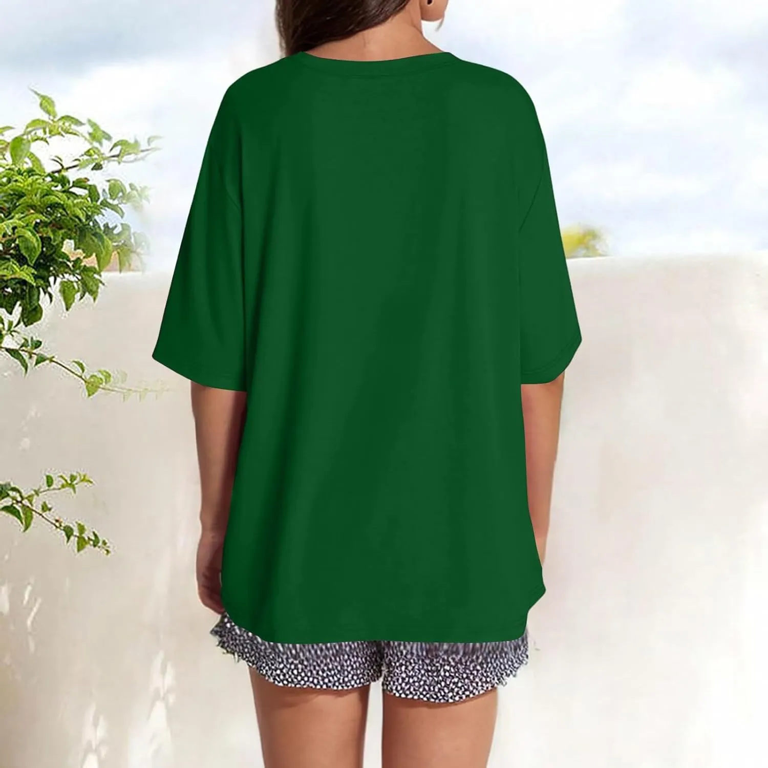 Womens Short Sleeve T-Shirts Dressy Crewneck Casual Basic Cute Summer Tops 2025 Oversize Loose Fit Fashion Clothes