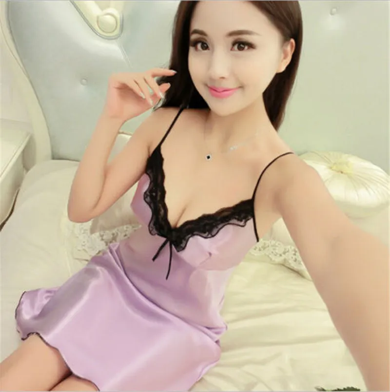 Women's Silk Satin Night Dress | V-Neck Nightgown