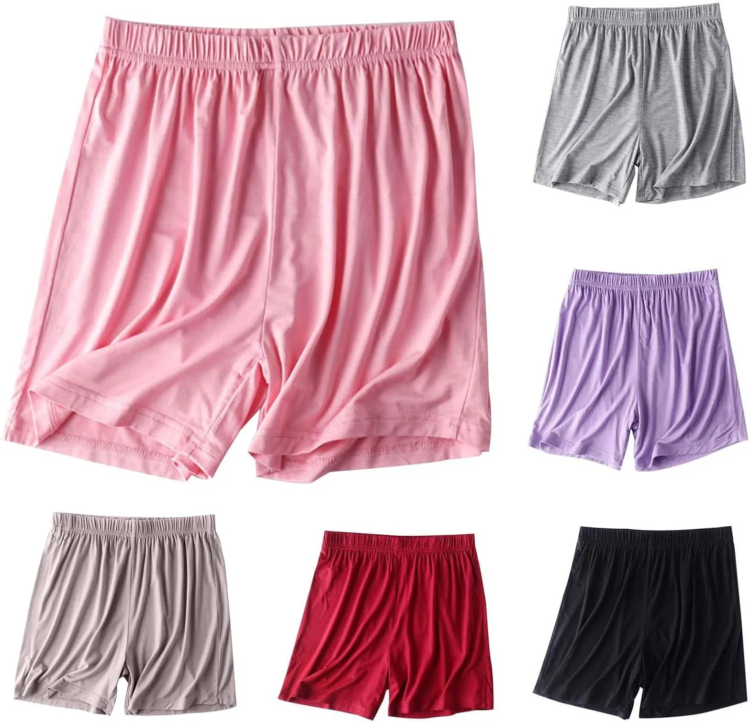 Women's Soft Modal Pajama Shorts Summer Thin Casual Elastic Waist Pj Bottoms Boxer Sleepwear Lounge Shorts