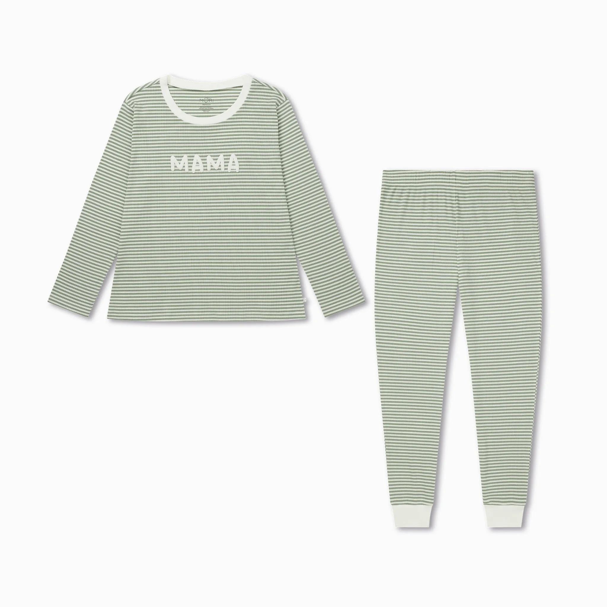 Women's Striped Ribbed Pajama Set