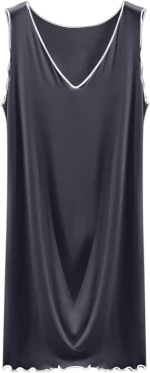 Women's Summer Sleeveless Nightgown Loose V Neck Sleepshirts Comfy Soft Modal Sleepwear Tank Top Nightdress