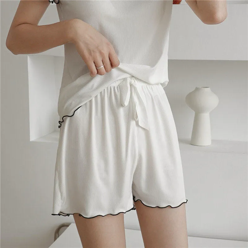 Women's Summer Top Shorts Cool Ice Silk Pajama Homewear-TS110