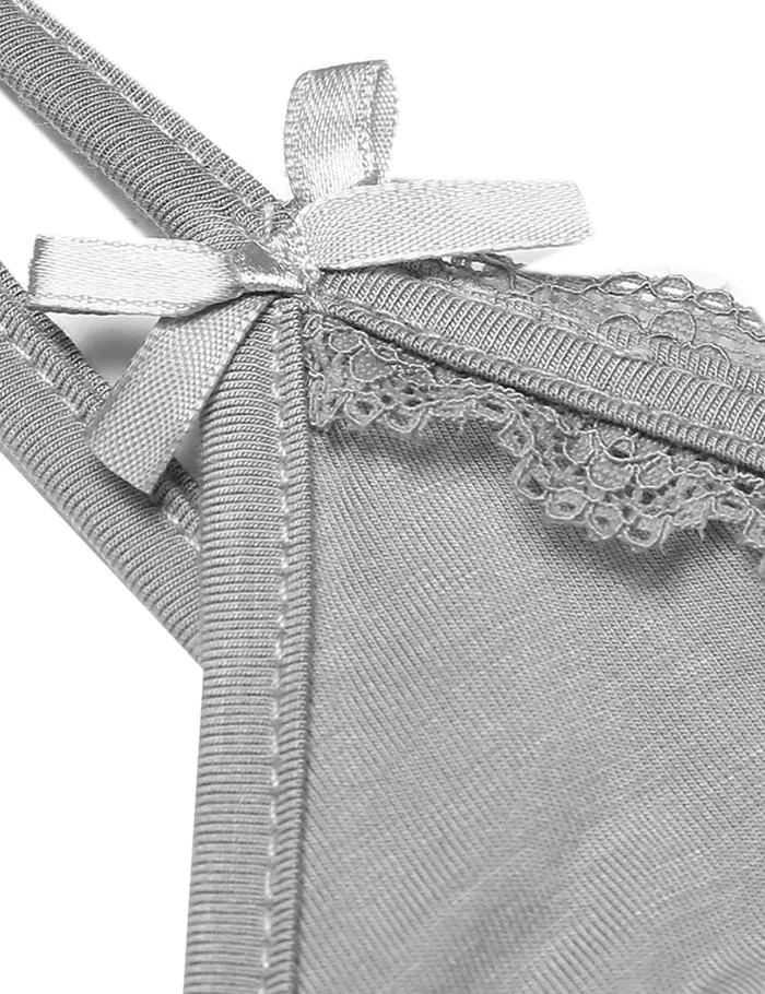 Women's Summer V-Neck Lace Trim Nightgown