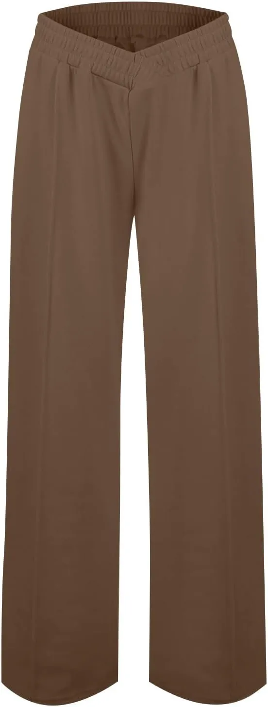 Womens Sweatpants 2025 Baggy Wide Fleece Lined Straight Leg High Waisted Pants Loose Fit Athletic Joggers Pockets