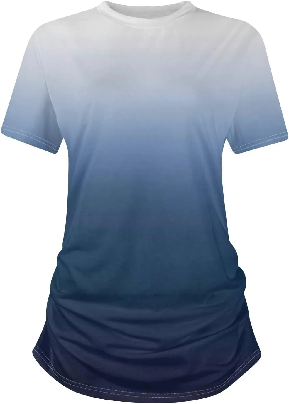 Women's T Shirts 2025 Spring Summer Fashion Casual Tops Round Neck Slim Short Sleeve Printed Tunic Blouse