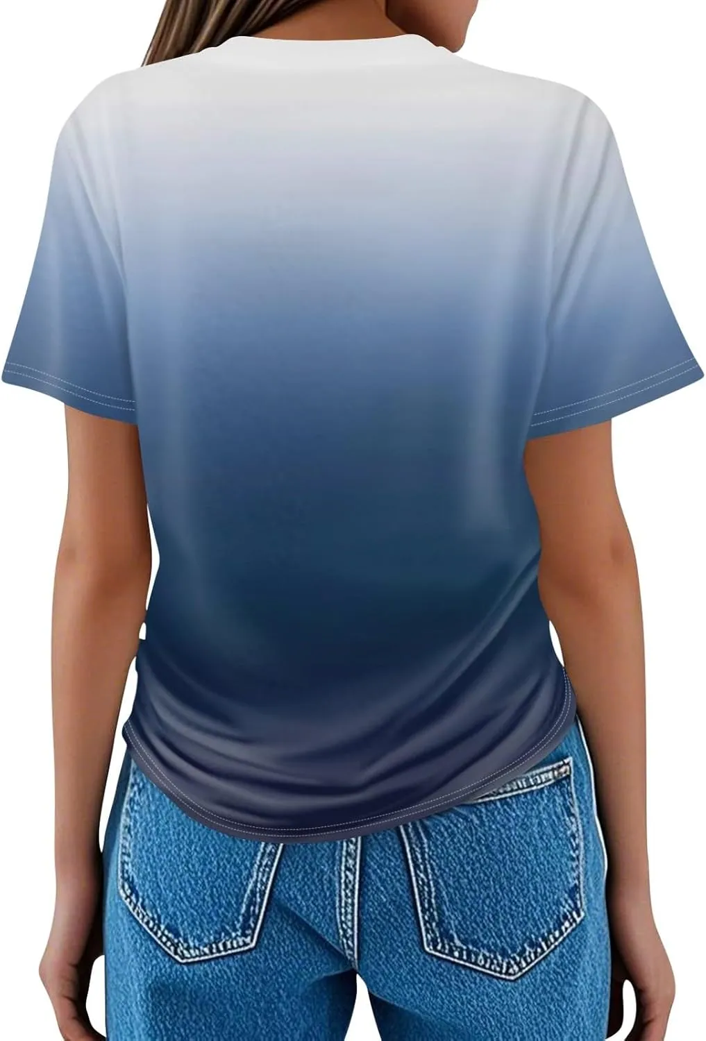 Women's T Shirts 2025 Spring Summer Fashion Casual Tops Round Neck Slim Short Sleeve Printed Tunic Blouse