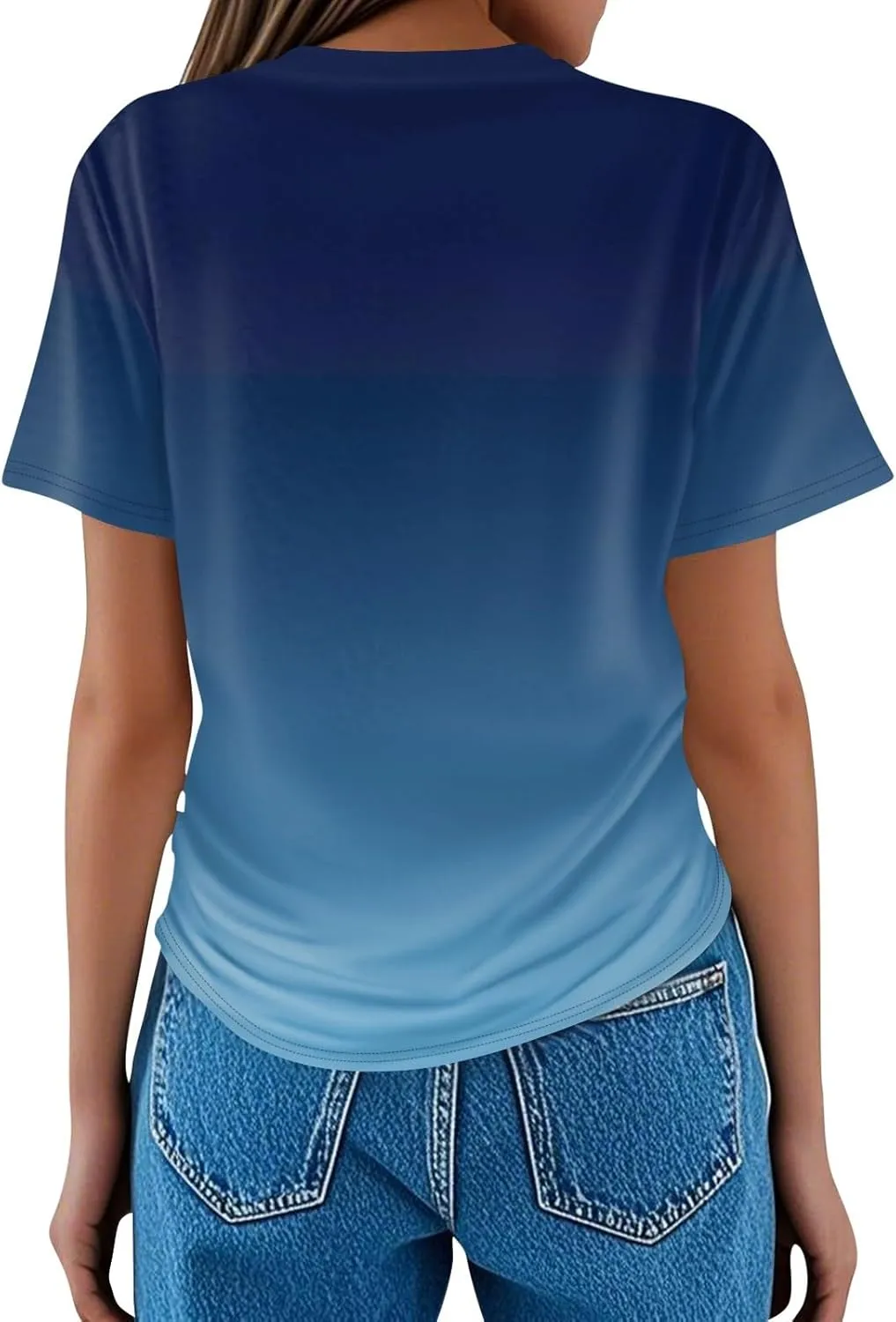 Women's T Shirts 2025 Spring Summer Fashion Casual Tops Round Neck Slim Short Sleeve Printed Tunic Blouse
