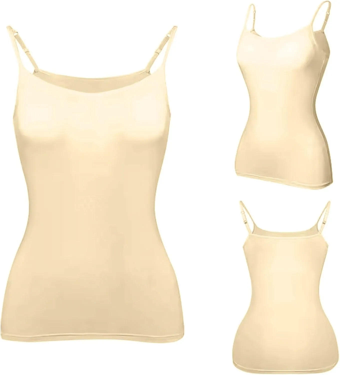 Womens Tank Tops Fitted Built in Bra Adjustable Spaghetti Strap Workout Cami Tops Gym Shirts Sleeveless Under Clothes