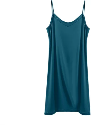 Women's V Neck Camisole Nightgown Loose Spaghetti Strap Sleeveless Soft Modal Summer Pajamas Nightdress Sleepwear