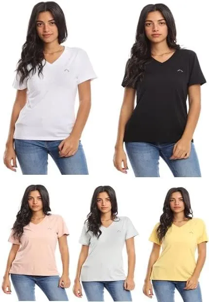 Womens V Neck Short Sleeve T-Shirt | Classic-Fit Ultra Soft Cotton Modal Stretch Vneck