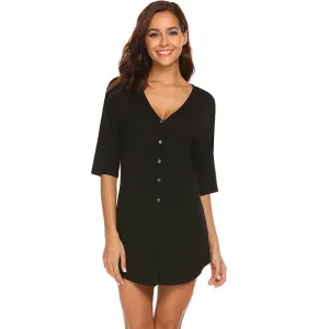 Women's V-Neck Slim Nightgown