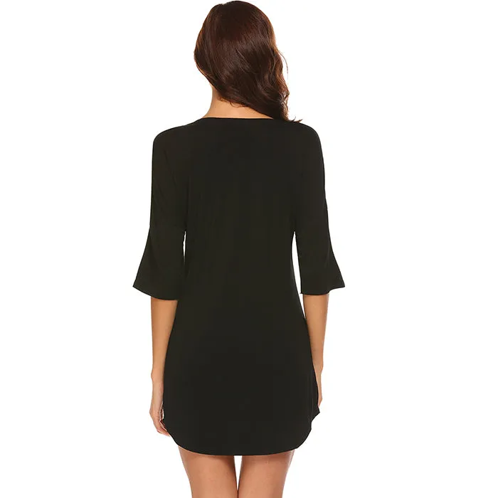 Women's V-Neck Slim Nightgown