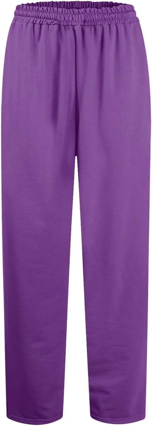 Womens Wide Leg Sweatpants Interior Drawstring Baggy Low Rise Sweatpants Comfy Lounge Jogger Pants with Pockets