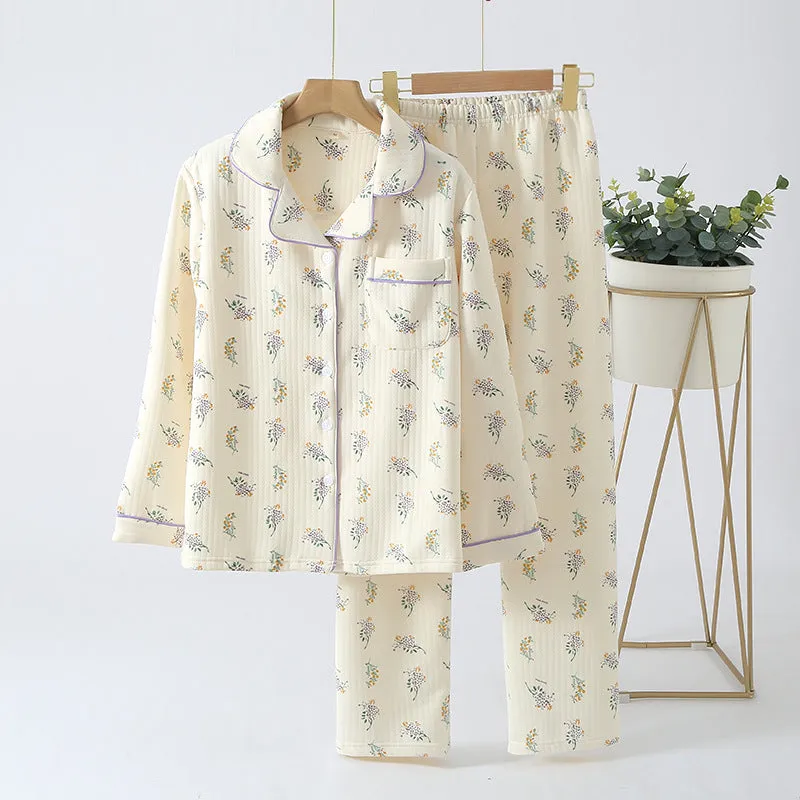 Women's Winter Thick Loose Air Cotton Pajamas Suit Sleep home wear Night wear