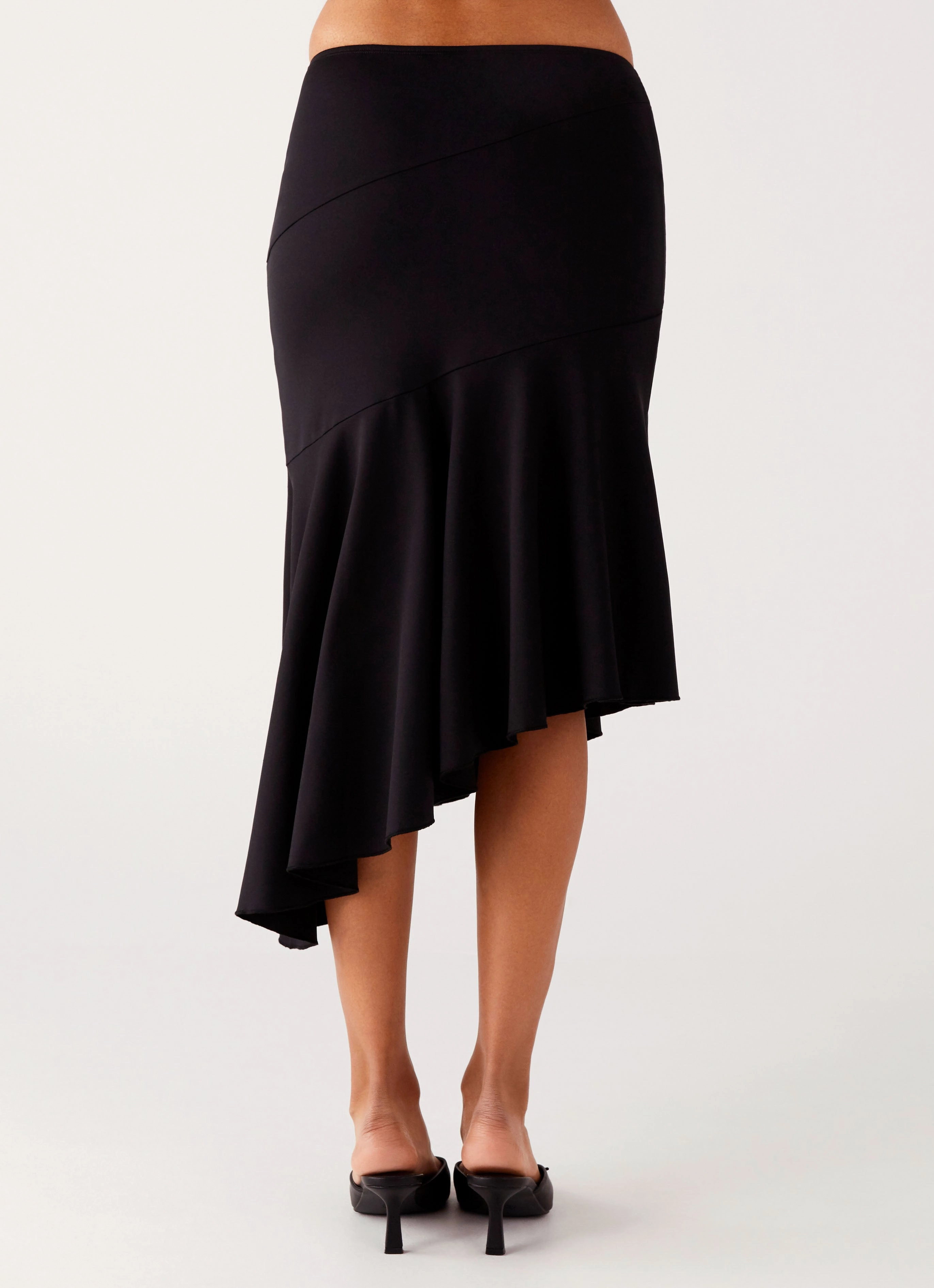 Machine wash safe Cozy Vibes Wonderlust Midi Skirt - Black
