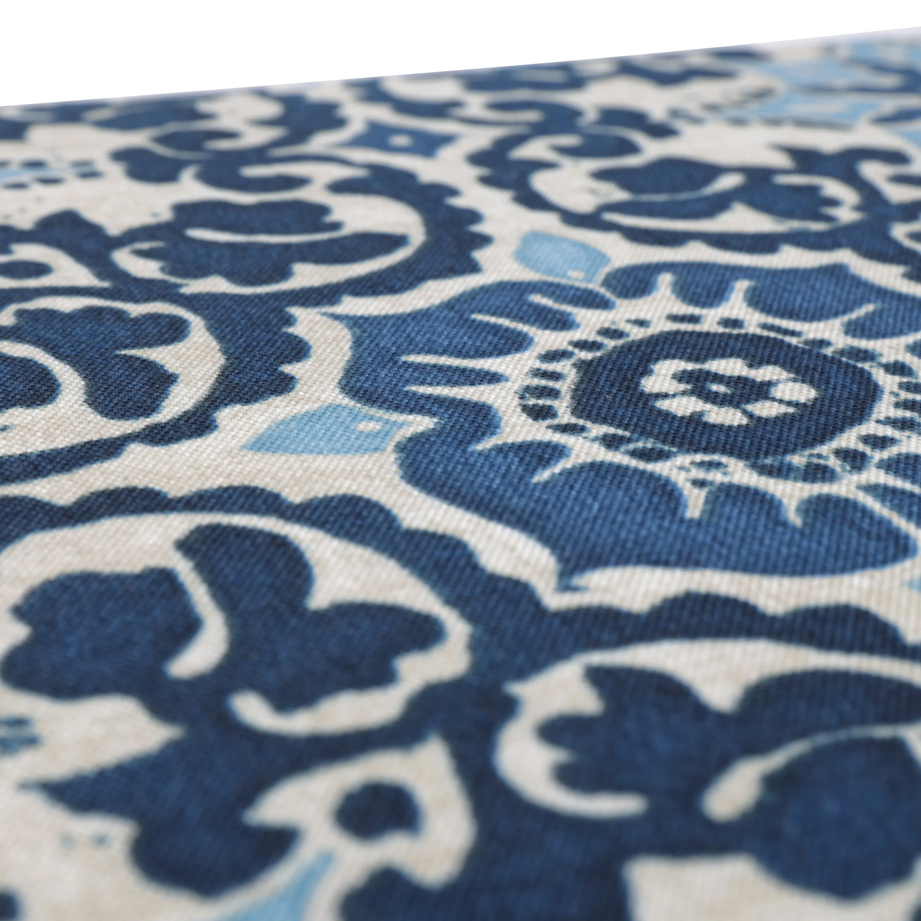 Woodblock Prism Blue Chaise Lounge Cushion 80X23X3