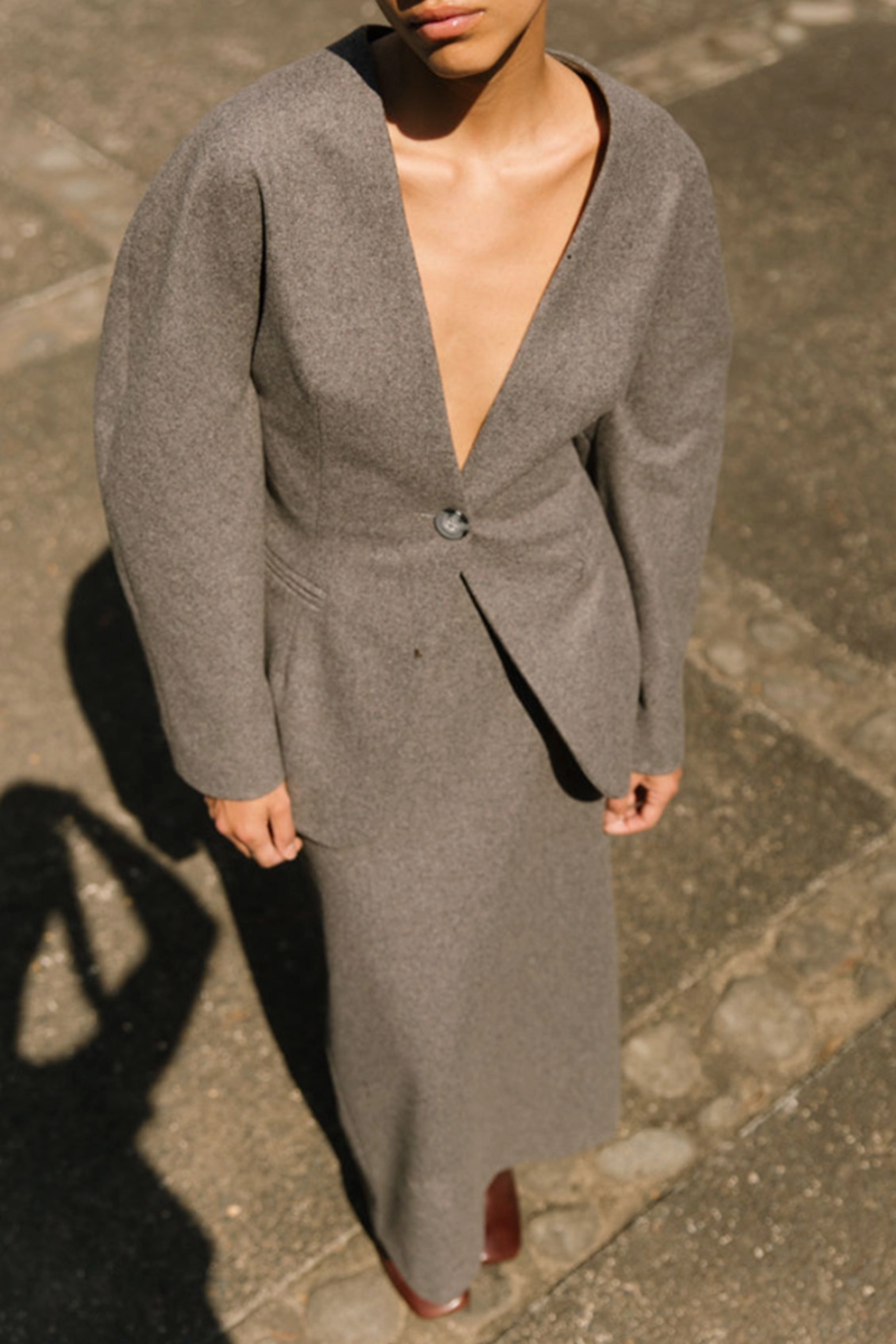 Wool Circular Sleeve Blazer All Weather Piece Wind Blocking Fabric