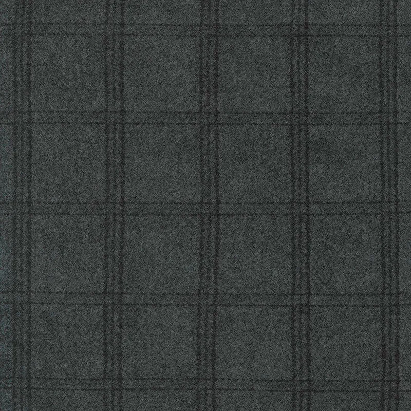Woolies Flannel - Tartan Grid Charcoal Yardage