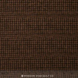 Woolies II Flannel - Houndstooth Dark Brown Yardage
