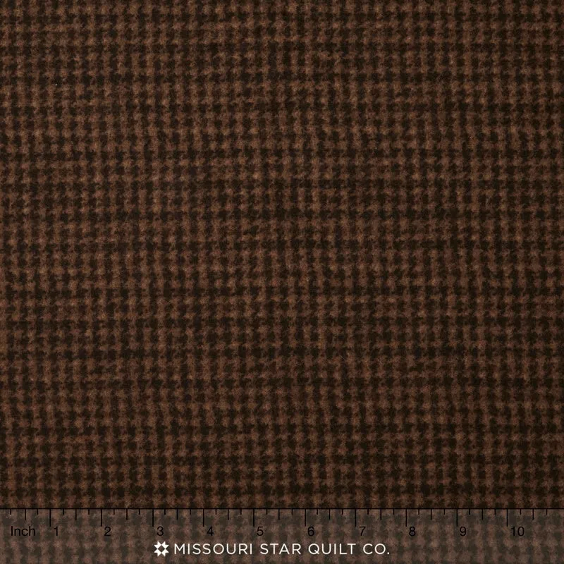 Woolies II Flannel - Houndstooth Dark Brown Yardage