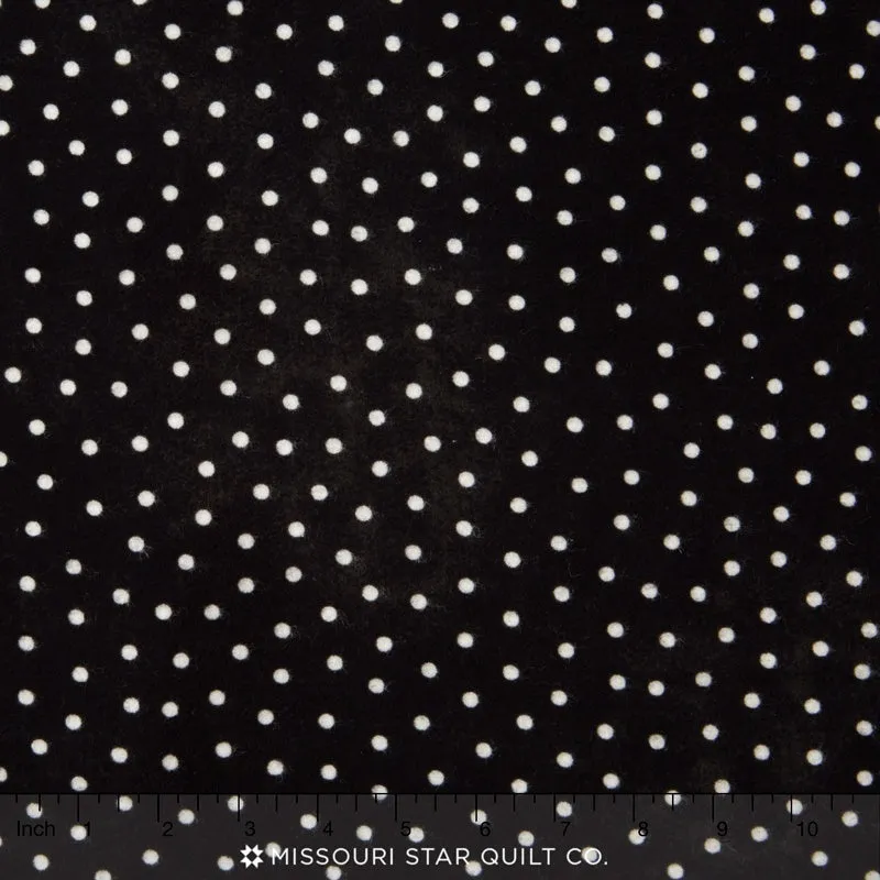 Woolies II Flannel - Polka Dots Black Yardage