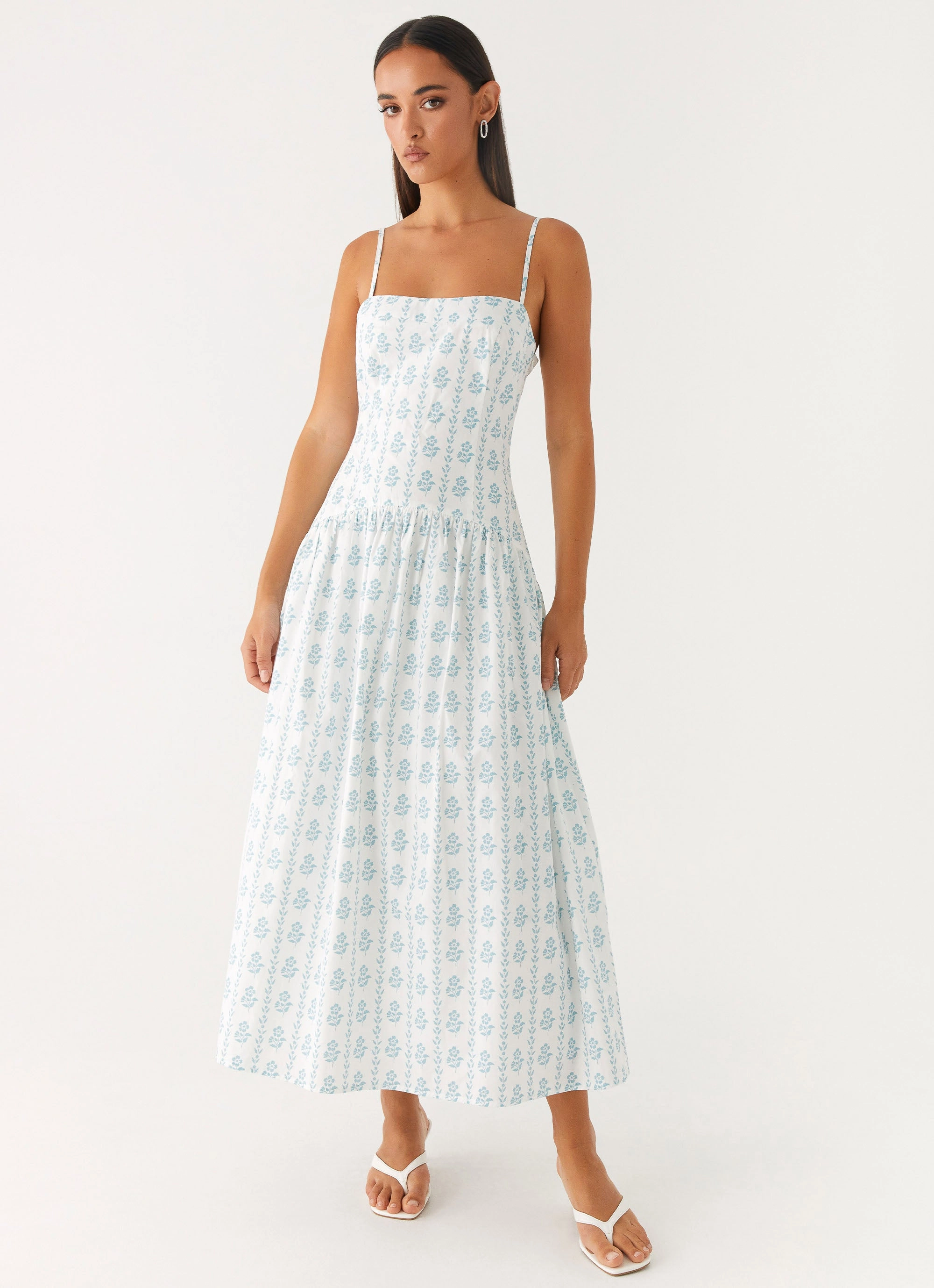 Stylish Waistband Design Amelie Midi Dress - Sweet Daydream Print