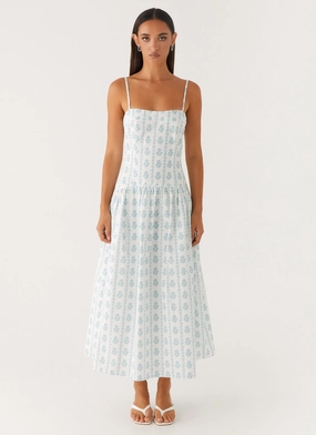 Stylish Wear Dreamy Motion Amelie Midi Dress - Sweet Daydream Print