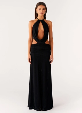 Trendy Cut Regular-fit Only Love Maxi Dress - Black