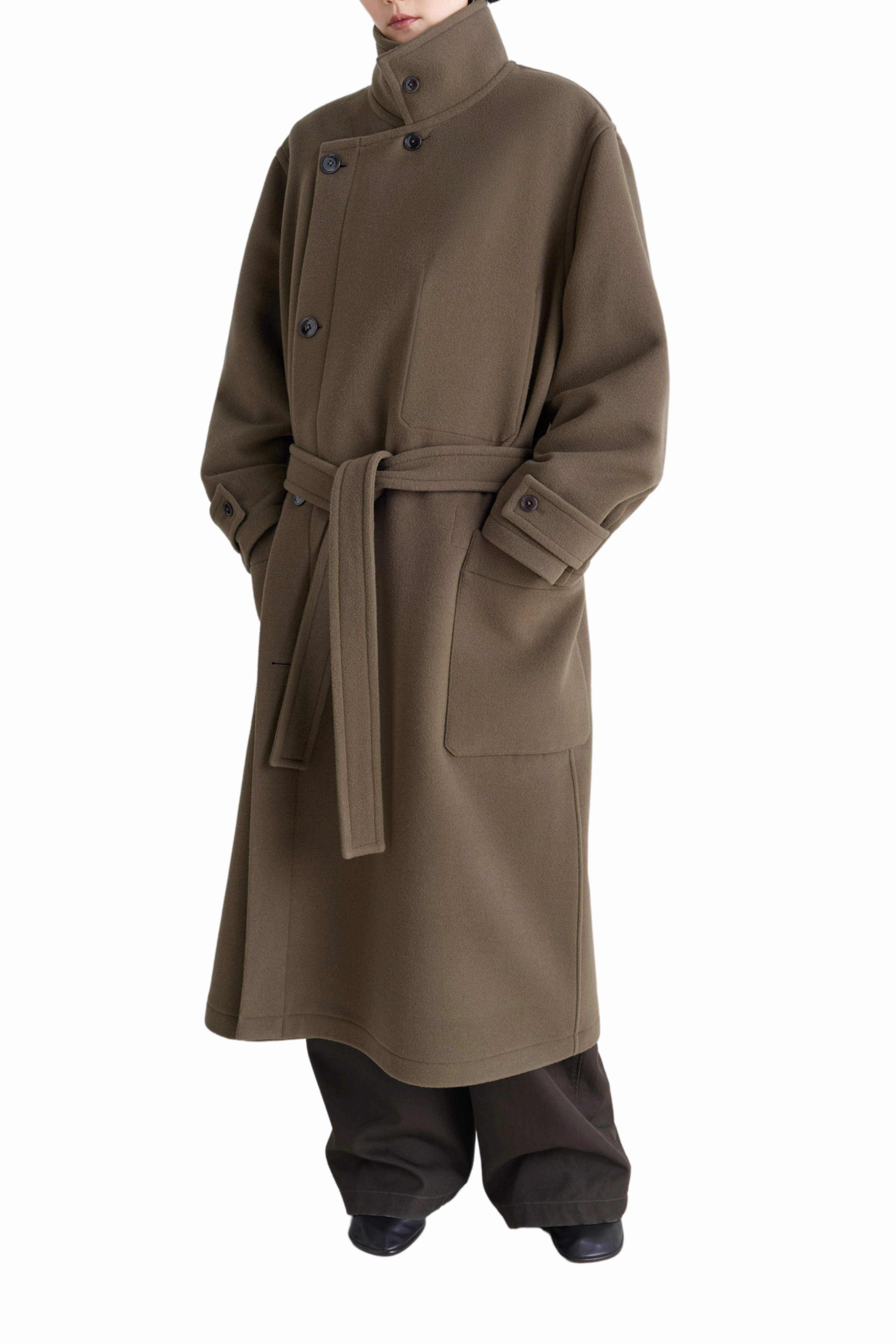 Structured Casual Fit Wrap Coat