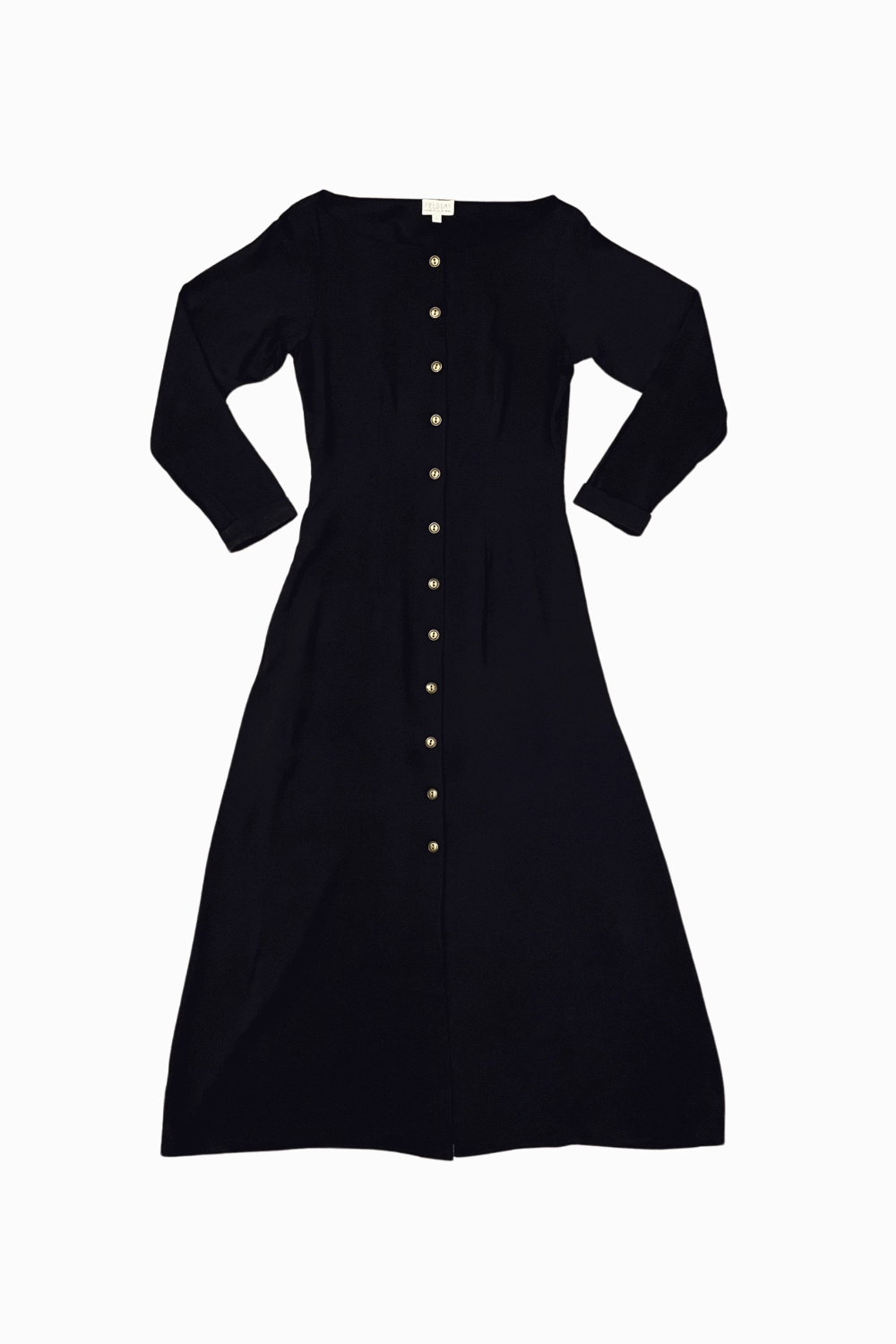 Bhodie Dress in Black Challis Layered Fit