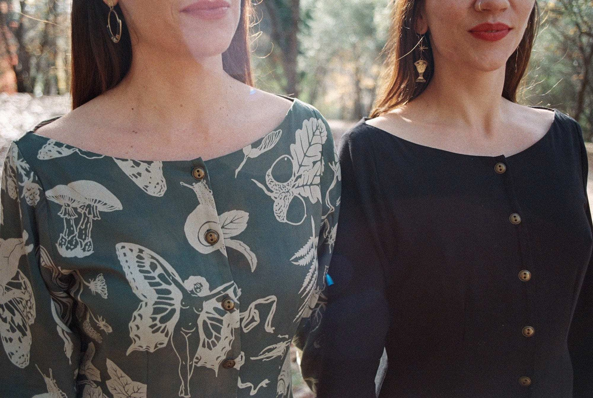 Air Layer Bhodie Dress in Black Challis