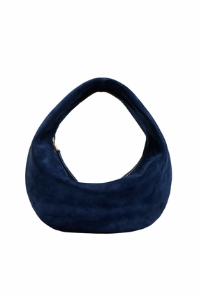 Medium Olivia Hobo Shoulder Bag in Navy Wear Resistant Edge