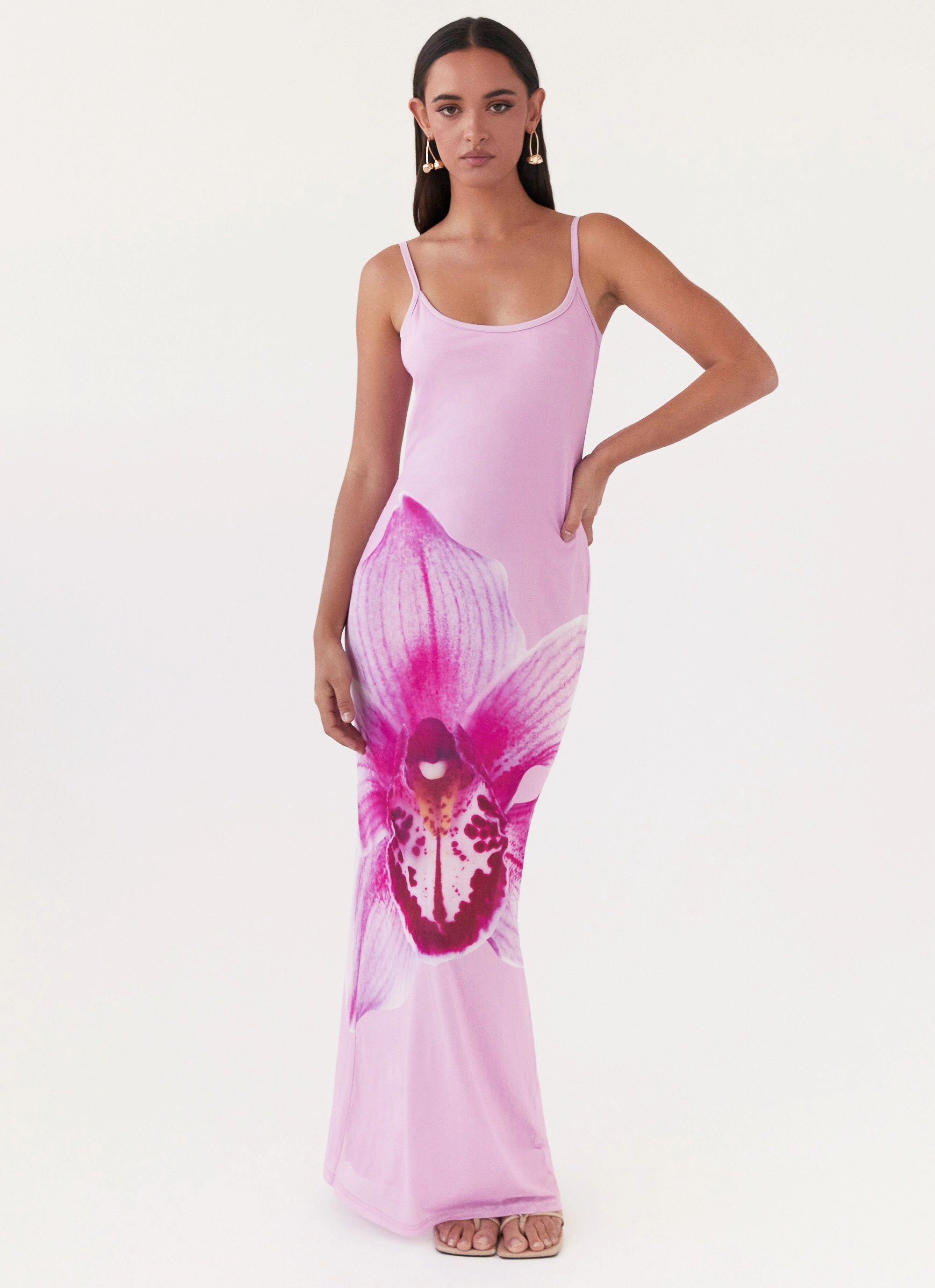 Minimal Fit Vintage Vibe Bad News Mesh Maxi Dress - Pink Magnolia