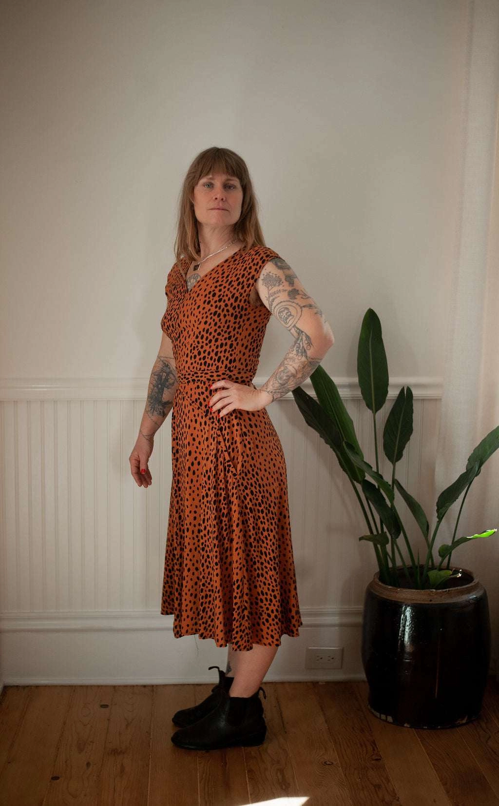 Xena Dress in Bam Bam Challis Smart Waistband Design Relaxed Style
