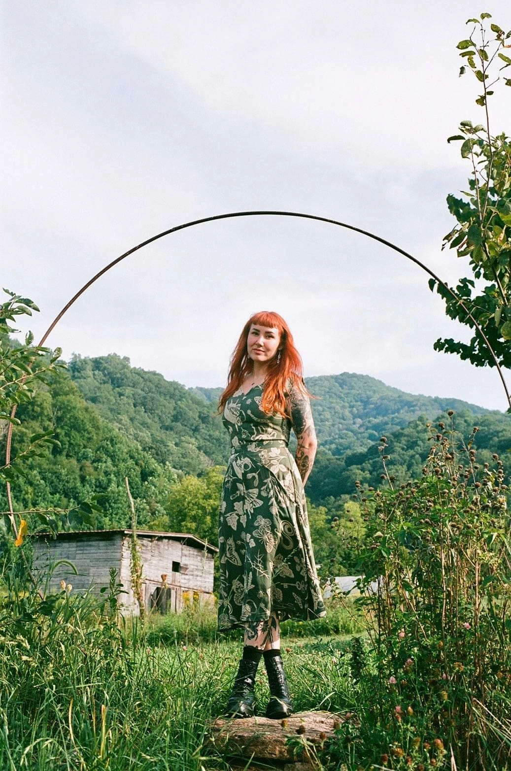 Draped-Style Xena Dress in Emerald Woodland Wonder